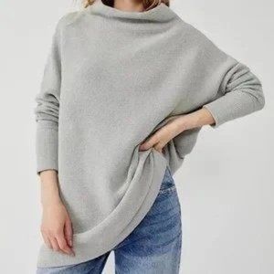 Free People Ottoman Sweater - Silver Sz Medium